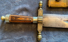 Early German Or Austrian Hunting Sword With Scabbard  inlaid Handle 