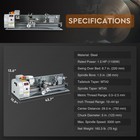 9x30  Mini Metal Lathe 1100w 3000rpm 3-jaw Chuck Lcd Metalworking Machine Us