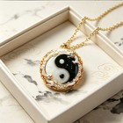 New Metal Dragon Tai Chi Pendant Necklace Double Sided Chinese Style Gift