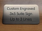 Custom Engraved 3x5 Dark Bronze Sign   Home Office Suite Small Wall Door Plaque