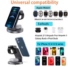 3 In 1 Magnetic Wireless Charger Stand For Iphone Iwatch Airpods Station Dock