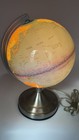World Globe 3 Level Base Touch Light-up Lamp Nightlight 8  Diameter Vintage