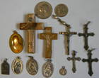 Religious Lot Crucifix Cross Rosary Medal Jesus Saint Therese Cabrini Benedict