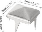 100 Pcs Pyramid Rivets For Clothing  8mm 4-jaw Square Rivets  Silver Metal Pyram