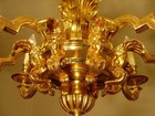 Heavy Antique Gold Bronze Mazarin Chandelier French Big 8 Lamps    31 5 