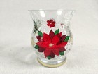 Yankee Candle Crackle Glass Poinsettia Votive Candle Holders 3 5    Nos Set Of 4 