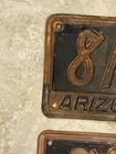 8nc4 Pair Of 1933 Copper Arizona License Plates No Cracks No Holes Unrestored 