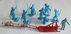 Vintage Marx Arctic Explorer Eskimo Play Set Blue Figures And Dog Sled Team