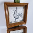Vtg Cottage Craft Fabric Sculpture Rooster Horse Textile Gallery Wall Art