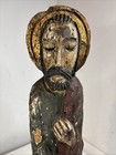 Rare Antique St Joseph Polychrome Wood Hand Carved Statue 18  Made In Spain