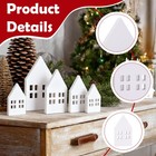 4pcs Wooden Houses For Crafts Home Sign tiered Tray Table Centerpiece White 