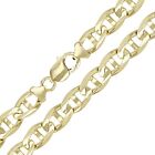 14k Yellow Gold Solid Concave Mariner Chain Necklace 24  10mm 80 Grams