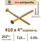  10 X 4  Deck Screws T25 Torx Drive Self Tapping Wood Screw Exterior Fence Screw