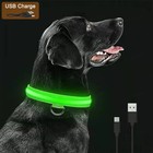Rechargeable Usb Led Dog Pet Light Up Safety Collar Night Glow Adjustable Bright