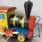 Vintage 1958 Fisher Price Looky Chug Train 189 Wood Pull Toy Wooden Nursery