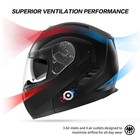 Bluetooth Motorcycle Helmet Modular Flip Up Dual Visor headset Intercom Fm Dot