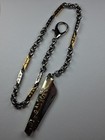 Vintage Gold   Silver Toned Arrow   Rolo Link Pocket Watch Chain With Knife Fob