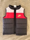 Nike Toddler Puffer Vest 2t Gray red white Colorblock Full Zip Lined