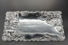 1998 Arthur Court bunny Tray  Aluminum Serveware rabbits rectangular Bread Tray
