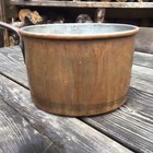 Old Vintage Antique Copper Saucepan With Blacksmith Made Iron Riveted Handle