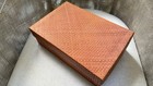 Woven Wicker Storage Box With Lid Rectangular Brown 15x9 Handmade Basket