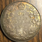 1902 Canada Silver 50 Cents Coin