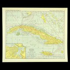 Vintage Cuba Map Railroad Original 1920s Railway Bahama Islands Jamaica