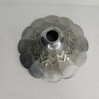 Vtg 6  Ceiling Cap Aluminum Art Deco Skyscraper Glass Pendant Hanging Light
