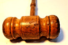 Vintage Turned Hardwood Wooden Gavel 10  Unbranded Lots Of Character 