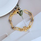 New  Tory Roxanne Paver Gold  Chunky Logo Bracelet With Pouch Size 19cm