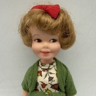Vintage 1963 Penny Brite Doll Green Dress Red Bow Black Shoes