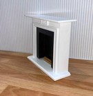 Miniature Dollhouse 1 12 Scale White Fireplace Black Inset   3 Logs - D1127