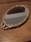 Vintage Ornate Oval Ormolu Filigree Mirror Vanity Tray Matson