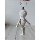 Vintage Jointed Snowman Shabby Chic Glitter Ornaments Xmas Tree Unique Large