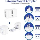 2 Pack Travel Plug Adapter International  Universal Power White 