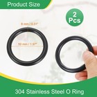 2  Metal O Ring 2pcs  Seamless 304 Stainless Steel Rings Black 8mm X 50mm