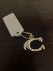 Coach Mini C Gold Charm With Leather Hang Tag Key Chain Purse Charm 