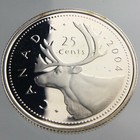 2004 Canada 25 Cent Sterling Silver Km 493a Proof Circulated Coin 125d