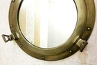 11  Antique Brass Finish Porthole Mirror   Nautical Maritime Wall Decor   Window