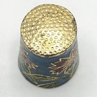 Vintage Cloisonne Thimble Brass Enamel Florals Flowers Made In Thailand 7 8 In 