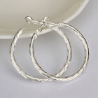 925 Sterling Silver Hoop Pierced Earrings L3