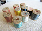 Vintage Belding Corticelli Silk Sewing Color Thread Lot Of 10 Wooden Spools Lot2