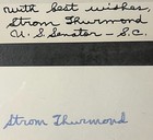 Strom Thurmond Signed Autograph Photo   Signed Card U s  Senator South Carolina