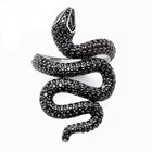 Zard Snake Linear Serpentine Wrap Ring In 925 Sterling Silver Cubic Zirconia