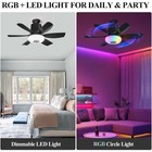 18 5  Black Socket Fan Light Bluetooth Speaker Rgb 3 Speed Remote
