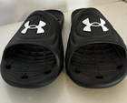 Under Armour Men s Solid Black Locker Iv Slide Shower Sandals 9 M New