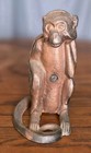 Vintage Hubley Cast Iron Sitting Capuchin Monkey Still Bank 1920 s  8 tall