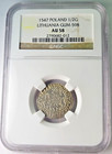 Ngc Au 58 Lithuania   Poland 1547 Silver Half Groschen Rider   Eagle