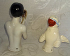 Antique Pair Porcelain Art Deco Half Dolls W  Mirror   Fan Germany  33 33