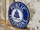 Vintage Bell Systems Porcelain Sign Public Telephone Pay Phone Communications